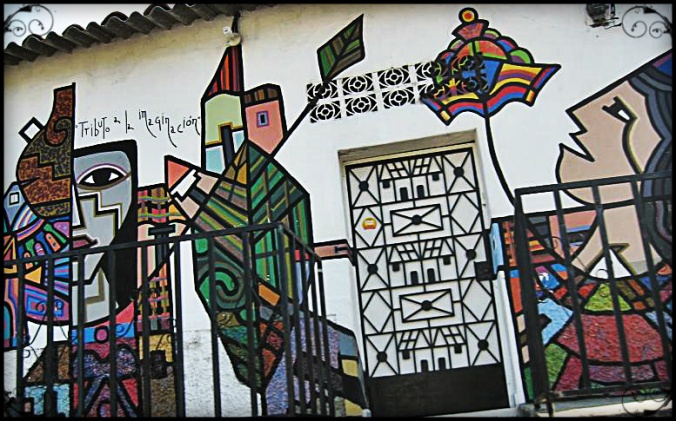Mural on a house façade in La Palma, El Salvador